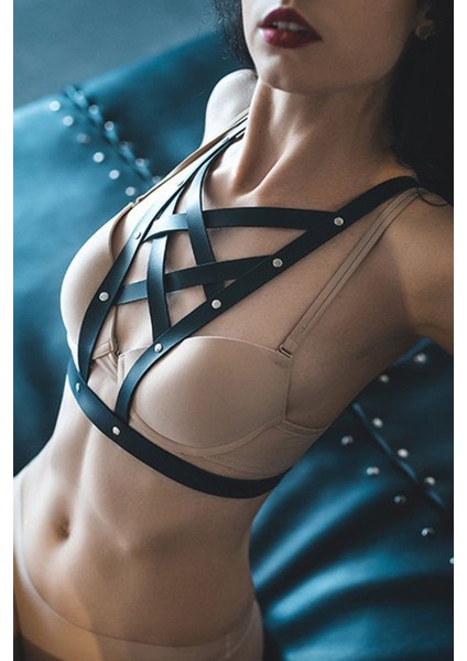 Mulvxbrf BRF02 Özel Tasarım Deri Göğüs Harness 1032 (Mulvix)