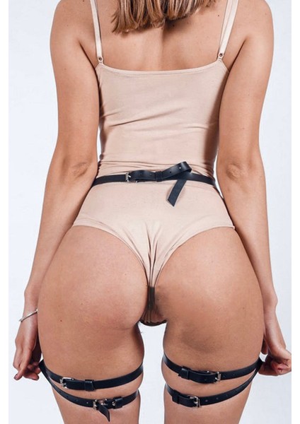 Mulvxbrf BRF02 Deri Çift Sıralı Harness Jartiyer 1127 (Mulvix)