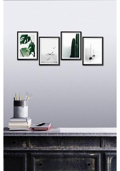 4 Parça Dekoratif Mdf Tablo Seti Çerçeve Görünümlü DEKOLİADKD010