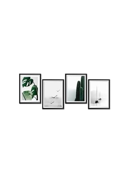 4 Parça Dekoratif Mdf Tablo Seti Çerçeve Görünümlü DEKOLİADKD010 modelleri