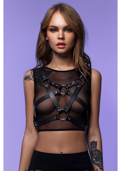 Mulvxbrf BRF02 Özel Tasarım Deri Harness Sütyen 1158 (Mulvix)