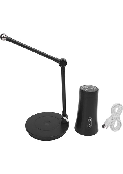 Kablosuz Masa Lambası 3 Renk Sıcaklığı Dokunmatik Kontrol Manyetik Şarjlı LED Masa Lambası Rgb Projeksiyon Işığı Siyah (Yurt Dışından)