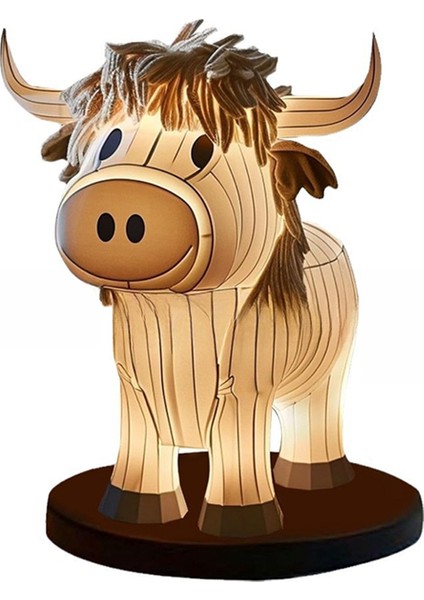 Yak Masa Lambası Aydınlatmalı Buzağı Hayvan Masa Lambası Süsü Ev Yatak Odası Başucu Dekoru (Yurt Dışından)