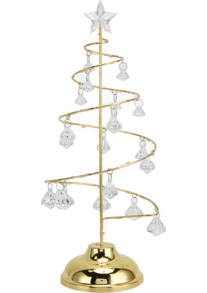 Noel Ağacı Kristal Masa Lambası LED Noel Ağacı Masa Lambası Yatak Odası Banyo Merdiven Sıcak Altın (Yurt Dışından)