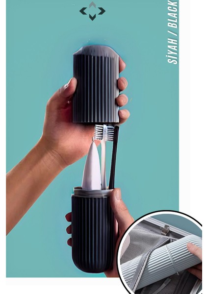 Şık Siyah Seyahat Aksesuarı Taşıma ve Saklama Kabı, Pratik ve Güvenli Kullanım