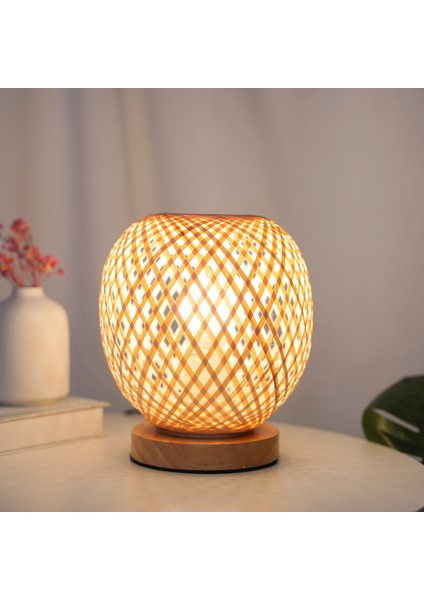 Başucu Lambası Yatak Odası Rahat Bambu Dokuma Lamba Sıcak Işık Gece Lambası Eski Küçük Masa Lambaları (Yurt Dışından) indirimleri