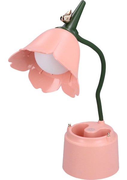 Pembe Çiçek Masa Lambası Evrensel Hortum 3 Vites Mağaza Dokunmatik Pembe Sevimli Masa Lambası Okuma Ofis Başucu Lambası (Yurt Dışından) fiyatları