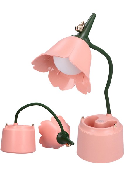 Pembe Çiçek Masa Lambası Evrensel Hortum 3 Vites Mağaza Dokunmatik Pembe Sevimli Masa Lambası Okuma Ofis Başucu Lambası (Yurt Dışından) indirimleri