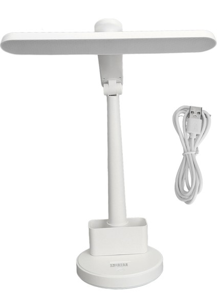 LED Masa Lambası Abs 360 Derece Dönebilen Katlanabilir USB Göz Bakımı Kısılabilir Kalem Tutuculu Okuma Lambası Yatak Odası Ofis Yurt Çalışma Çalışması Için (Yurt Dışından)