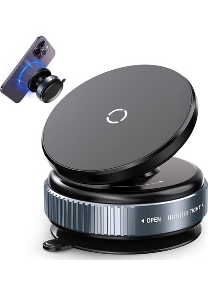 Çok Amaçlı Vakumlu Mıknatıslı Araç Telefon Tutucu Siyah