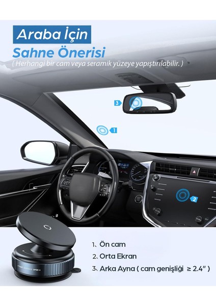 Çok Amaçlı Vakumlu Mıknatıslı Araç Telefon Tutucu Siyah indirimleri