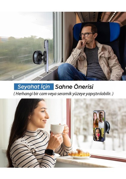 Çok Amaçlı Vakumlu Mıknatıslı Araç Telefon Tutucu Siyah