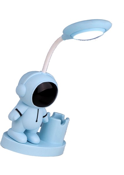 Masa Lambası Çok Yönlü Katlanabilir Uzay Adamı Görünümlü Yumuşak Işık USB Başucu Lambası Gece Lambası Ev Yatak Odası Ofis Mavi (Yurt Dışından) modelleri