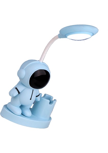 Masa Lambası Çok Yönlü Katlanabilir Uzay Adamı Görünümlü Yumuşak Işık USB Başucu Lambası Gece Lambası Ev Yatak Odası Ofis Mavi (Yurt Dışından) fırsatları