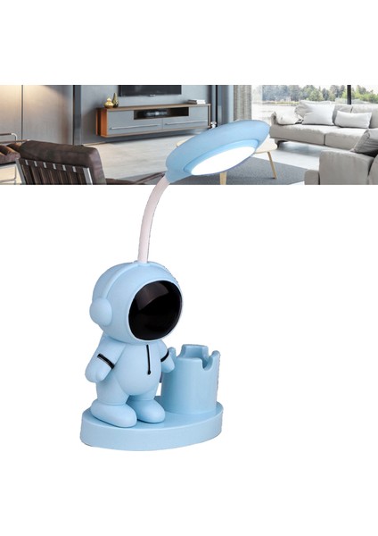 Masa Lambası Çok Yönlü Katlanabilir Uzay Adamı Görünümlü Yumuşak Işık USB Başucu Lambası Gece Lambası Ev Yatak Odası Ofis Mavi (Yurt Dışından) indirimleri