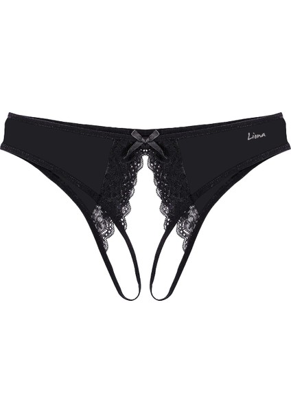 Mulvxbrf BRF02 Özel Bölgesi Açık Büyük Beden Siyah Külot (Mulvix)