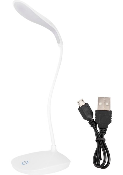 USB Esnek Boyun LED Masa Lambası Kısılabilir Dokunmatik Anahtar Gece Okuma Lambası (Yurt Dışından)