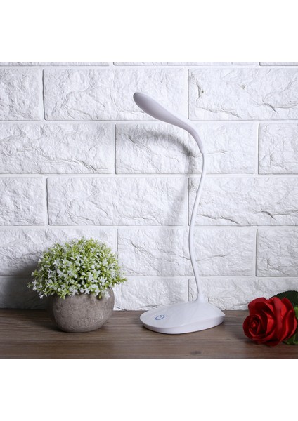 USB Esnek Boyun LED Masa Lambası Kısılabilir Dokunmatik Anahtar Gece Okuma Lambası (Yurt Dışından)