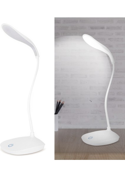 USB Esnek Boyun LED Masa Lambası Kısılabilir Dokunmatik Anahtar Gece Okuma Lambası (Yurt Dışından)