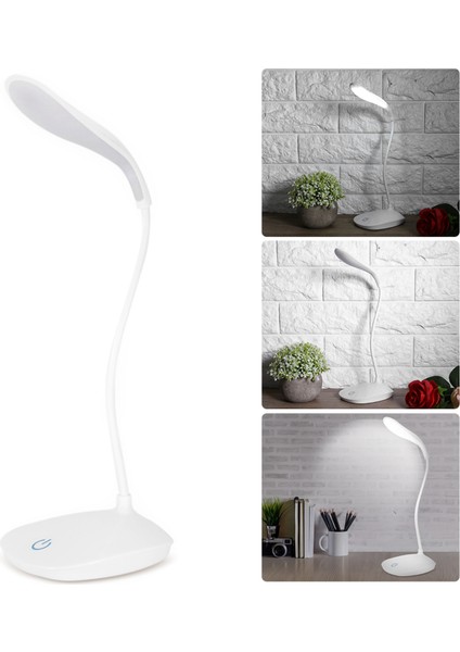 USB Esnek Boyun LED Masa Lambası Kısılabilir Dokunmatik Anahtar Gece Okuma Lambası (Yurt Dışından)