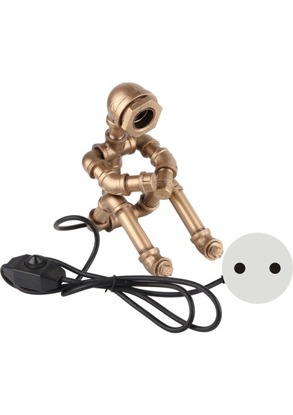 Boru Robot Lamba Endüstriyel Stil Yüksek Sıcaklık Boya Retro Robot Lamba Desteği E27 Ampuller Ampulsüz Kahve Dükkanı Için Masa Lambası (Yurt Dışından)