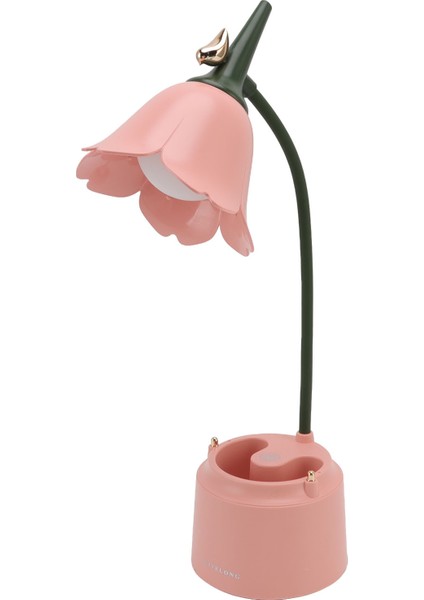 5V 3W Masa Lambası USB Çiçekler ve Kuşlar Tasarımlı Katlanır Enerji Tasarruflu Göz Korumalı Okuma Işığı Yatak Odası Için GL562 Pembe (Yurt Dışından)