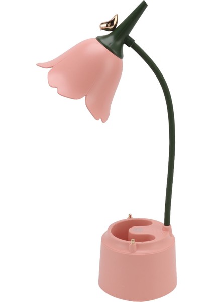 5V 3W Masa Lambası USB Çiçekler ve Kuşlar Tasarımlı Katlanır Enerji Tasarruflu Göz Korumalı Okuma Işığı Yatak Odası Için GL562 Pembe (Yurt Dışından)