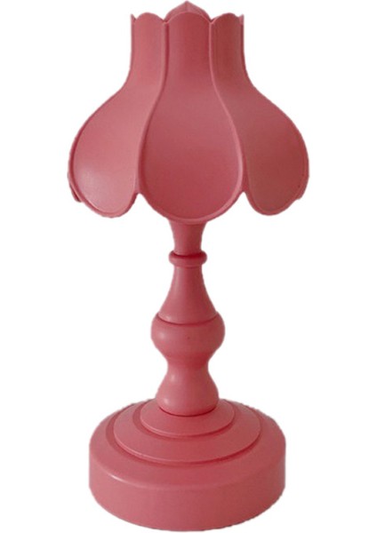 Masa Lambası Retro Lotus Yaprağı Yaratıcı Güzel 3 Işık Kaynağı Küçük Masa Gece Lambası Kızlar Yatak Odası Gül Kırmızı (Yurt Dışından)