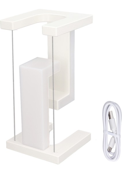 Manyetik Levitasyon Masa Lambası 3 Seviye Dokunmatik Kontrol LED Masa Lambası Yatak Odası Ofis Ev Dekoru Hediyeler Beyaz (Yurt Dışından)