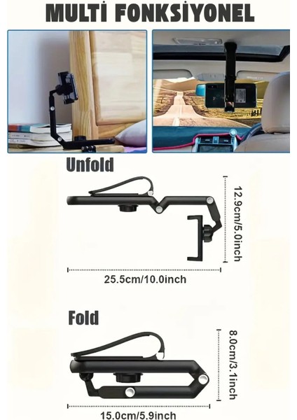 Araç İçi Çok Fonksiyonlu Telefon Tutucu, Siyah, Güvenli ve Pratik Kullanım fiyatları