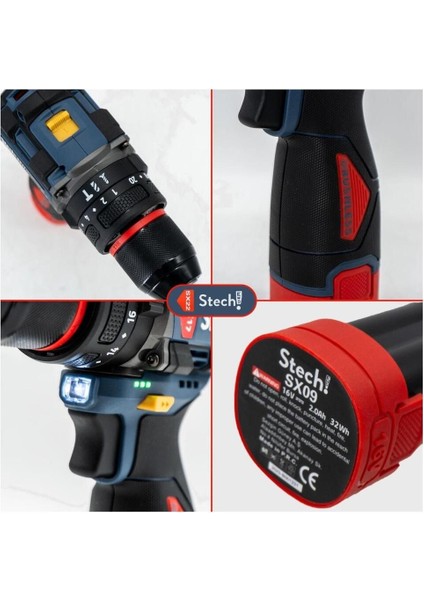 Akülü Darbeli Matkap 16V 2AH SX17 modelleri