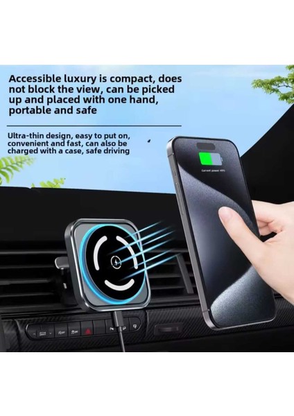 15W Kablosuz ve Mıknatıslı 2'li Araba Telefon Tutucu Siyah fiyatları
