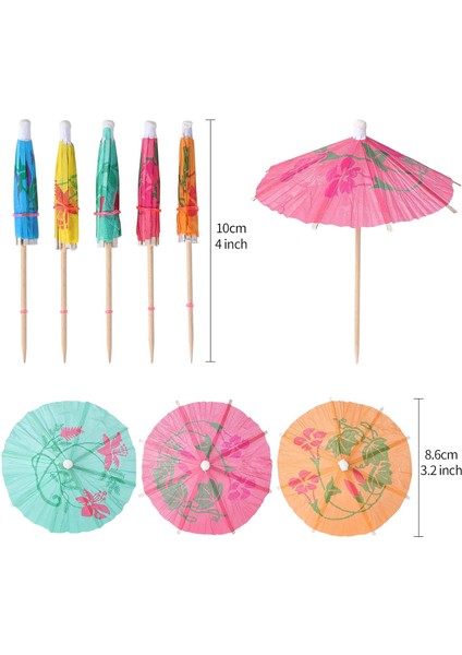 Vıp 12 Pcs Cocktaıl Umbrella 12 Adet Kokteyl Şemsiyesi Renkli Kokteyl Şemsiyesi Kokteyl Aksesuarları fırsatları