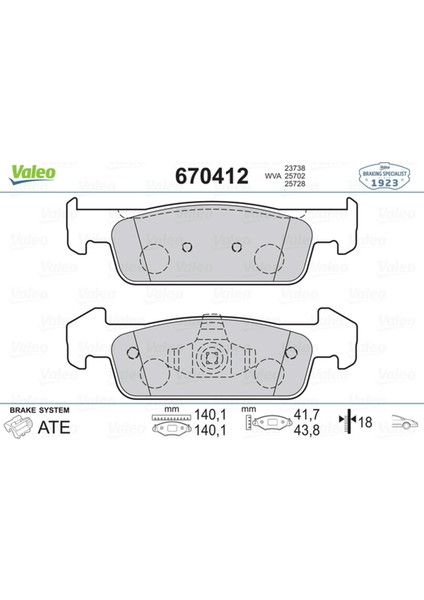 Ön Balata Clio Iv 1.2 1.5dci 12 Dacia Sandero Ii 1.2.1.2 Lpg 2012 Logan 12 140.2X18X42 Dpmah