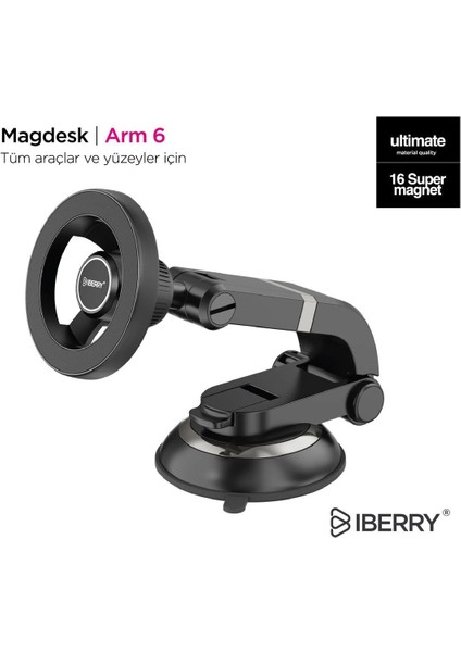 6 vantuzlu manyetik telefon tutucu, araç içi güvenli ve kolay kullanım sağlar fırsatları