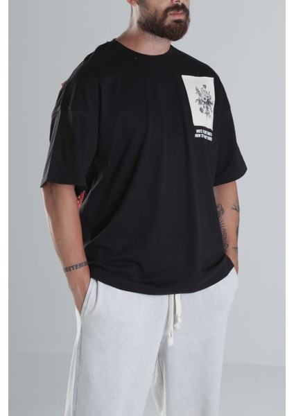 Halı Desenli Siyah Tasarım T-Shirt modelleri
