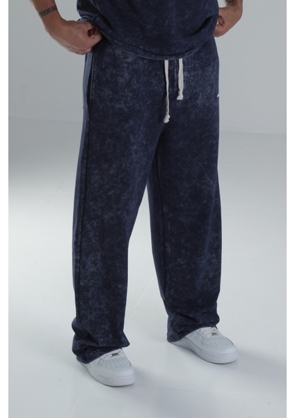 Yıkamalı Lacivert Oversize Takım
