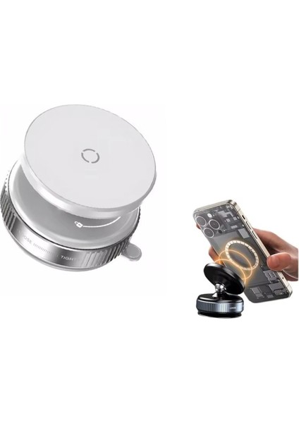 360° dönebilen, vakumlu, manyetik araç ve aynada kullanılabilen telefon tutucu