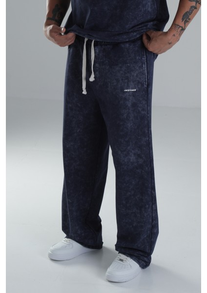Yıkamalı Lacivert Oversize Takım