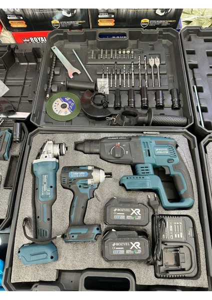 3'lü Set Matkap (Somun Sökme Hilti Matkap)2 Adet Akülü-Çelik Otomatik Mandrenli