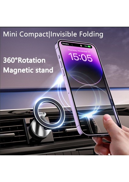 Manyetik araç içi telefon tutucu, kablosuz şarjsız, siyah renk, sağlam ve şık tasarım fırsatları