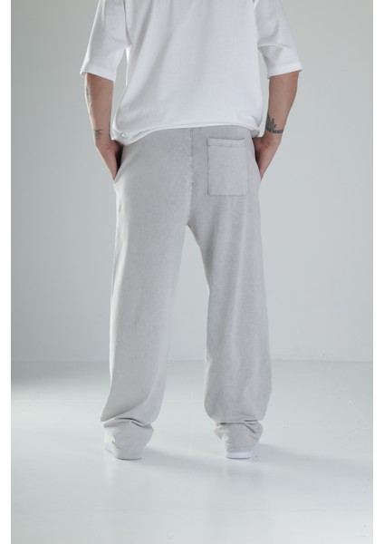 Boyalı Gri Oversize Eşofman