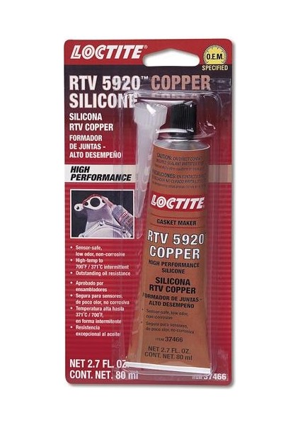 Sı 5920 Isıya Dayanıklı Süper Bakır Silikon Conta Sızdırmazlık Ürünü 80 Gr/ml