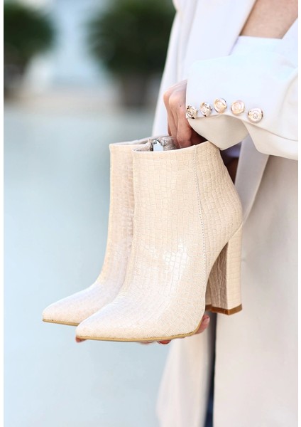 Loora Ten Rugan Desenli Topuklu Bot modelleri