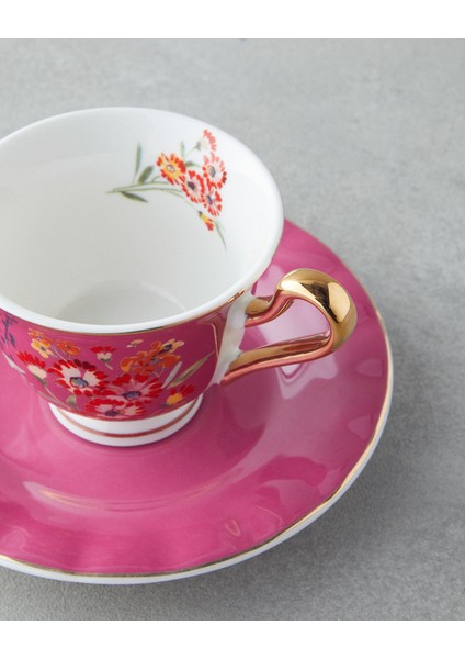 Pembe 12'li 6 Kişilik 90 ml Seramik Kahve Fincan Takımı, şık ve kullanışlı tasarım