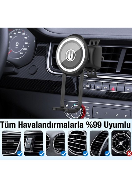 LE-11B Magsafe Araç Içi Havalandırma Telefon Tutucu Siyah fırsatları