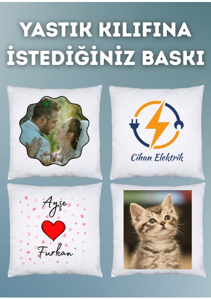 Kişiye Özel Yastık Kılıfı Baskısı - Kişiselleştirilebilir Yastık Kılıfı / Istediğiniz Baskı