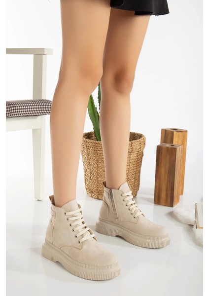 Jiwa Bej Süet Bağcıklı Bot modelleri