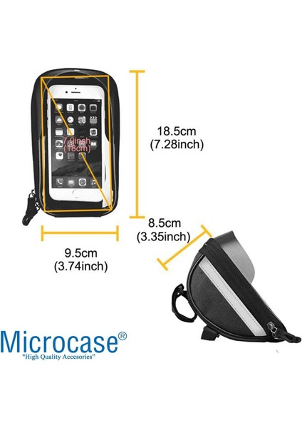 Su Geçirmez Bisiklet ve Motosiklet Telefon Çantası, Fermuarlı, Siyah Renk indirimleri