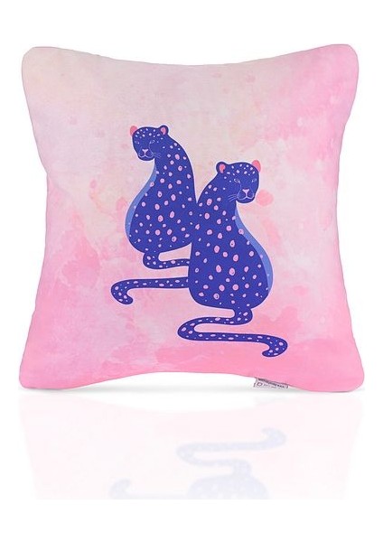 Pink Jungle Illüstratif Leopar Desenli Kırlent Kılıfı – 43X43CM fiyatları